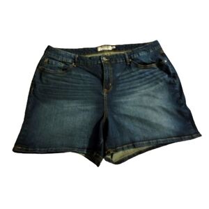 Torrid Womens Shorts 26 Blue Denim Medium Wash Hi Rise Zipper Closure Be…